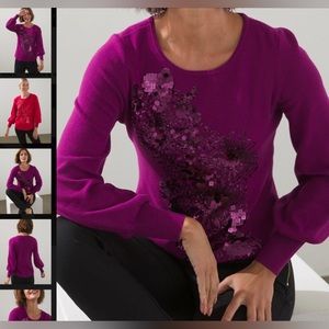 Tonal Sequin Pullover Sweater size 2 (12-14) L